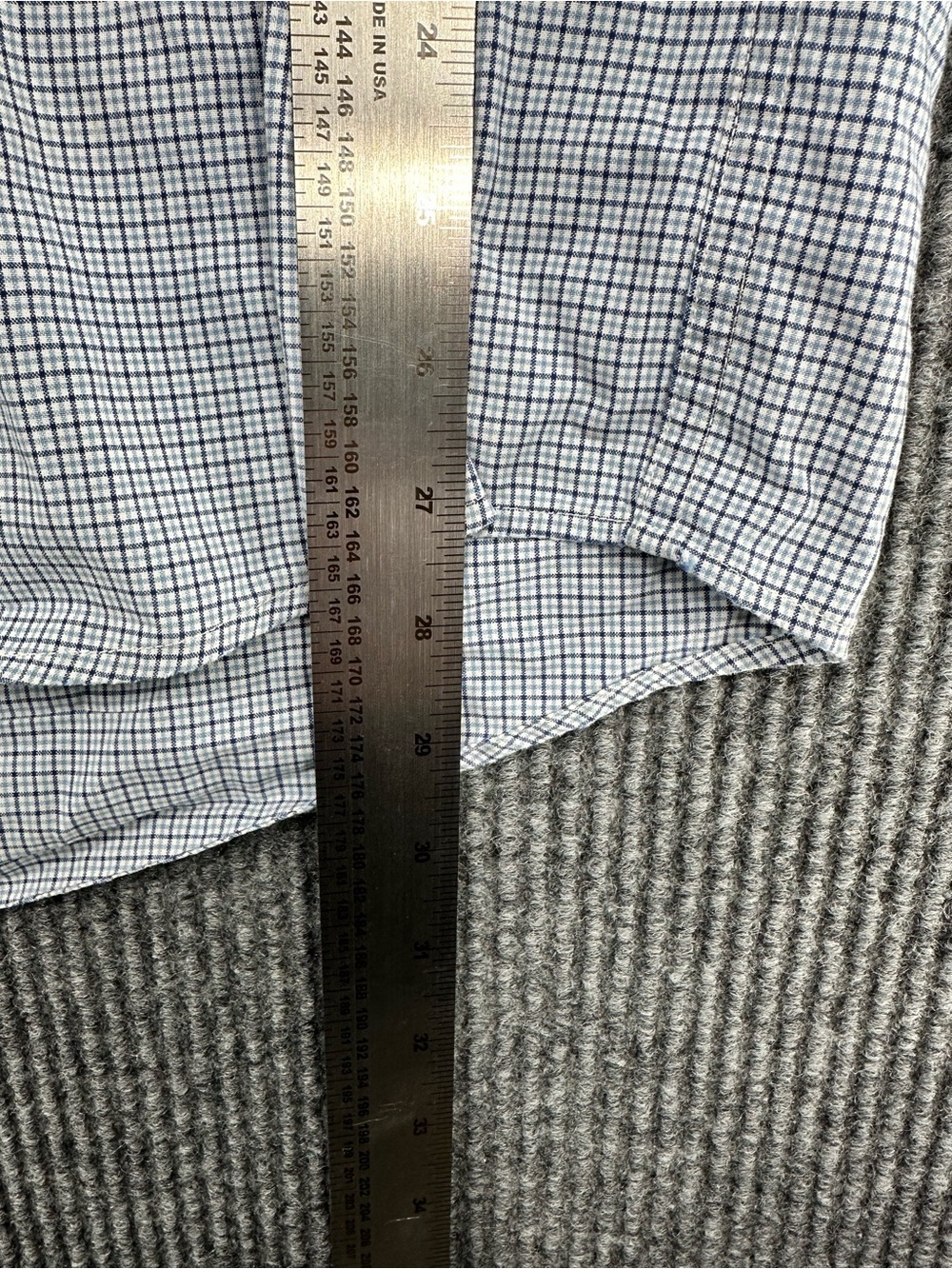 Abercrombie & Fitch Light Blue Micro-Check Button-Down Shirt - Picture 4 of 5
